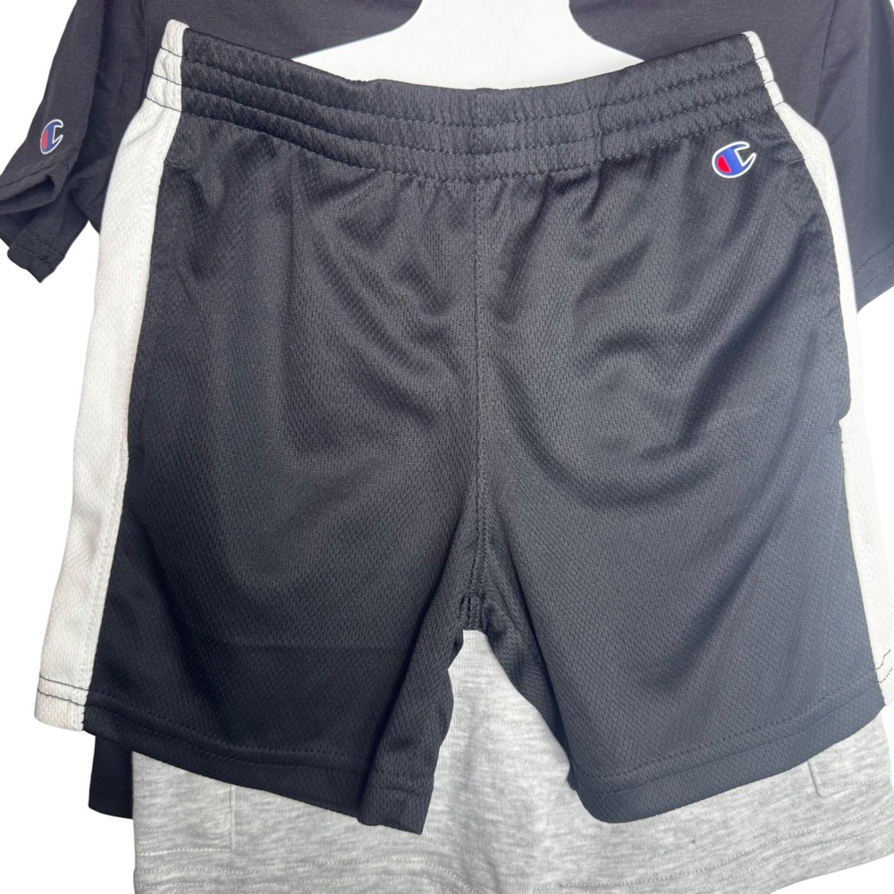 NWT Champion Kids 4 Piece Active Set Tshirts Shorts Size 4T Red Black Gray - Picture 6 of 8